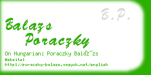 balazs poraczky business card